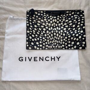 Givenchy Black and Cream Patterned Pouch